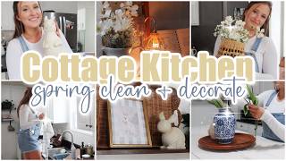 🪴🐰SPRING CLEAN + DECORATE WITH ME • Cozy Cottagecore Kitchen Refresh • Nancy Meyers Inspired