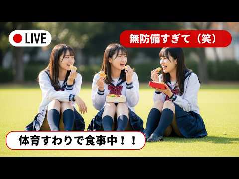 お弁当を食べる制服姿の女子