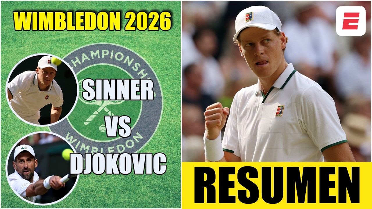 SINNER derrotó en 3 sets a DJOKOVIC y avanzó a la final donde enfrentará a Zverev | Wimbledon