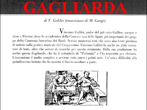 Gagliarda (Vincenzo Galilei) Mario Gangi TAB + Score Music
