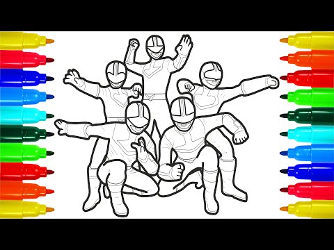 Power Rangers Samurai And Marvel Superheroes Coloring Pages