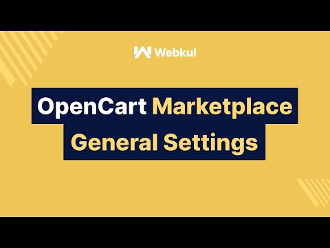 Opencart Multi Vendor Marketplace Module - General Setting Configuration