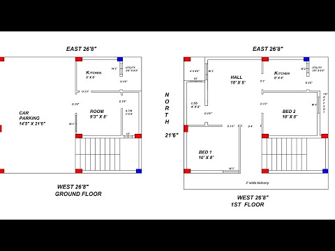 20 × 25 North West 500 square feet 2 Bedroom House plan