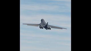 It is very RARE to see a Rockwell B-1 Lancer aircraft