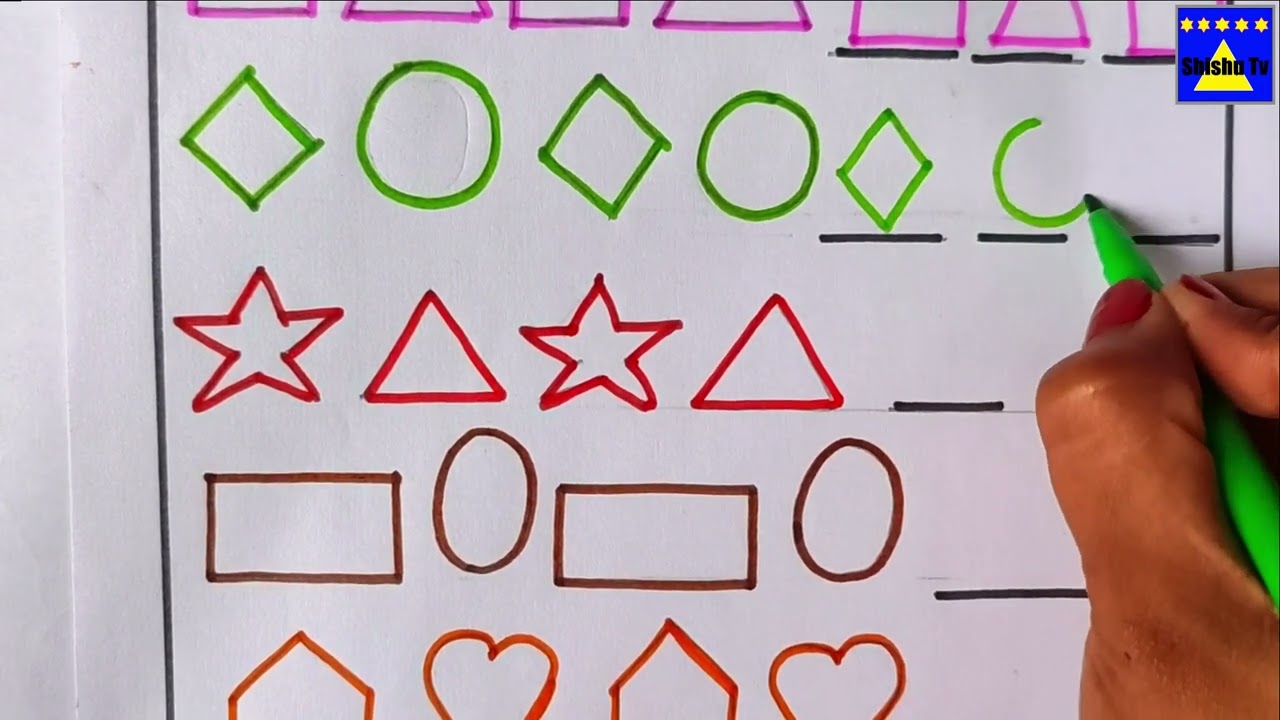 Complete the Patterns for kids |Learn Shapes| @Shishu Tv | #shape #abcd