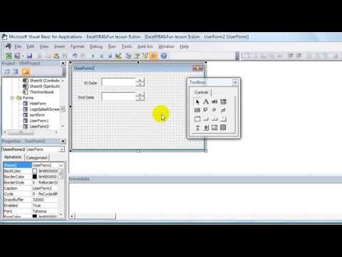 Excel VBA USERFORMS #17 Increase and Decrease Dates in Textbox with Spinbutton