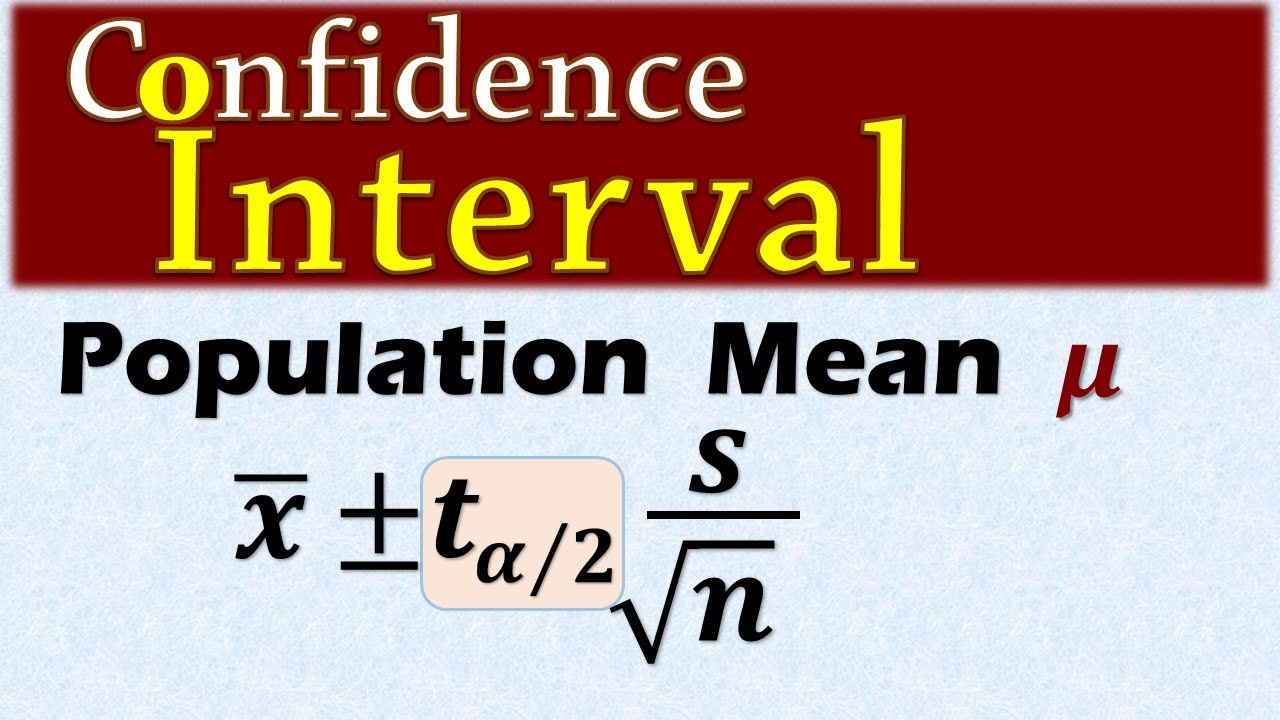 Confidence Interval for a population mean - t distribution