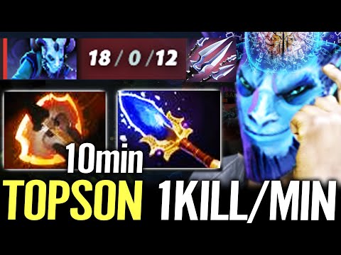 🔥 TOPSON Riki MID 10min Fury — WTF Fast farm + Aghanim GODLIKE 18/0/12 IMBA Hero Dota 2 Pro