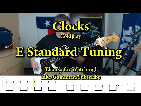Clocks - Coldplay (Bass Cover with Tabs)