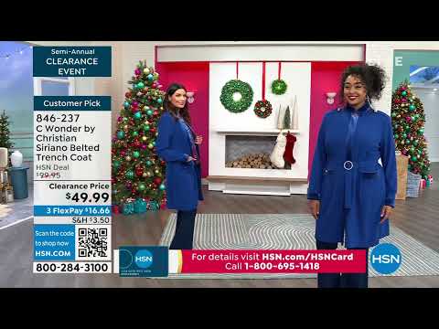 C Wonder by Christian Siriano Knit Crepe Belted Trench C...