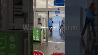 Walmart employees rush to save hail storm and Flood out of the store￼