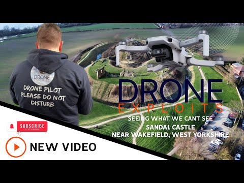 SANDAL CASTLE, NEAR WAKEFIELD, WEST YORKSHIRE DRONE FLYOVER
