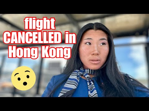 my flight CANCELLED in HONG KONG 😮 // flight attendant vlog