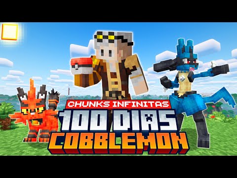 SOBREVIVI 100 DIAS no MINECRAFT COBBLEMON com CHUNKS INFINITAS