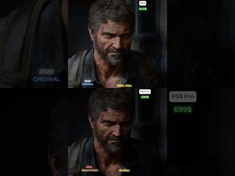 THE LAST OF US 2 Remastered PS5 PRO VS PS4 Graphics Comparison #thelastofus2 #ps5pro #shorts