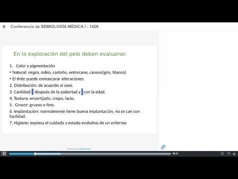 Conferencia de SEMIOLOGÍA MÉDICA I (AULA05) Exámen Físico General: Faneras