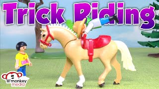 Ricardo Family 🤠 Tex Teaches Jasmine Horse Riding Tricks! Jasmine Rides a Horse!
