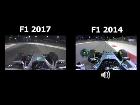 F1 2017 vs F1 2014 Comparison Sound New V6 Turbo MERCEDES vs old V6