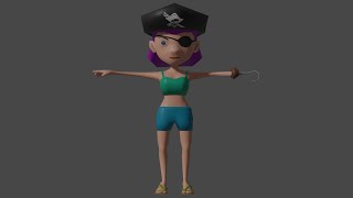 Pirate Girl — Lowpoly Character