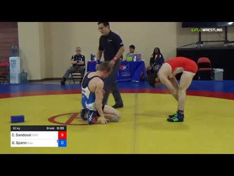 2018 Marine Corps US Open/UWW Junior Freestyle 61 Con 8 #2 - Christopher Sandoval (Nort) Vs. Derek