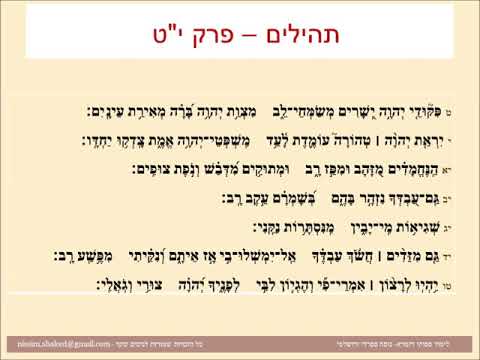 תהילים פרק יט, Psalm 19, פסוקי דזמרא תפילת שבת - למנצח  מזמור לדוד - נוסח ספרדי ירושלמי