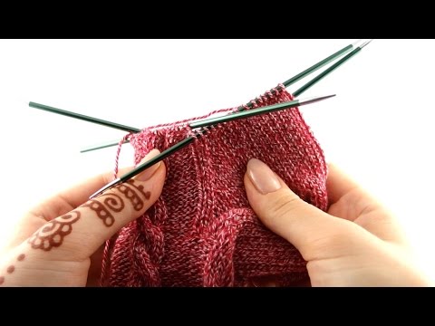 Socken mit Zopfmuster #5 Ferse beenden