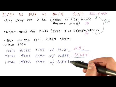 Flash vs Disk vs Both Quiz Quiz Solution - Georgia Tech - HPCA: Part 4