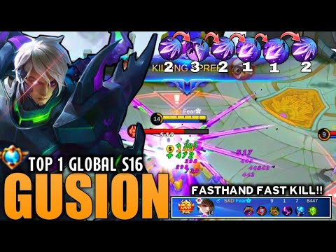 TOP 1 GLOBAL GUSION SUPER FAST HAND COMBO 89.3% CURRENT WINRATE ~ GUSION GAMEPLAY BY FEAR