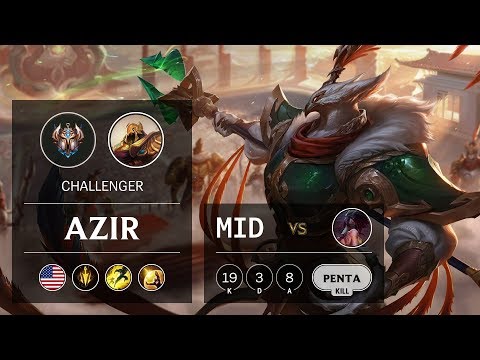 Azir Mid vs Akali - NA Challenger Patch 9.9