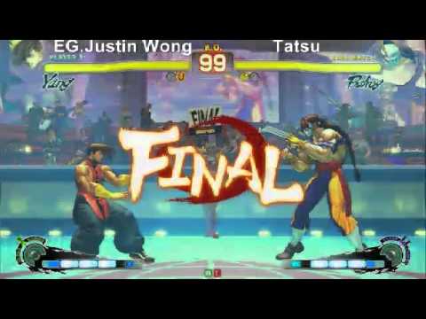 SSF4 AE: EG Justin Wong (Yang) vs Tatsu (Claw) - levelup (Round One Arcade) - Losers Final