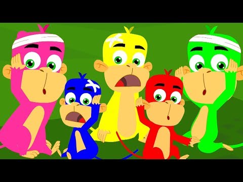 öt kis majmok | rím gyerekeknek | Five Little Monkeys | Kids Tv Hungary | Gyerek Dalok Magyarul