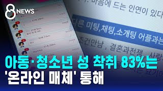 아동·청소년 성 착취 83%는 '온라인 매체' 통해 / SBS 8뉴스