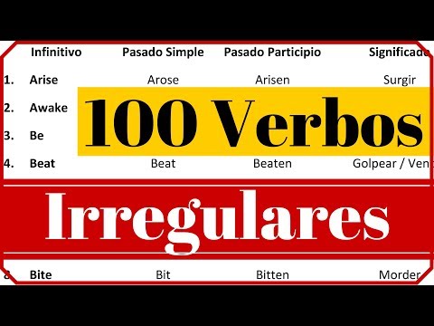 The 100 most used irregular verbs in English with pronunciation and meaning in Spanish