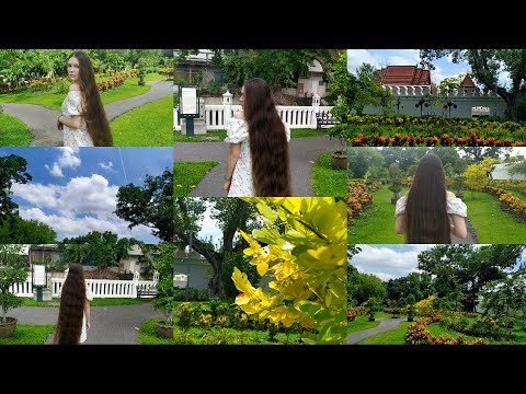 Super long hair 😍💘 Rapunzel real life 🧚🏻‍♀️✨ Sunny day in the park ☀️🌿 My new video from Bangkok 🦋🌴