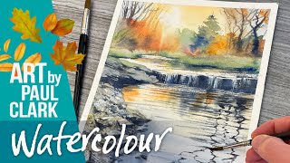 How to Paint an Autumn Waterfall in Watercolour