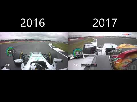 [HD] F1 2016 vs 2017 Onboard comparison Mercedes Hamilton at the British Grand Prix