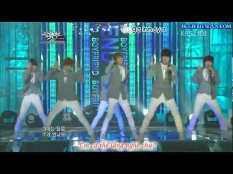 [BFVN Vietsub + Kara] 120210 KBS Music Bank -  Boyfriend Goodbye Stage - Intro + I'll Be There