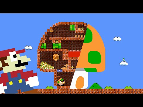 Mario vs The Giant Green 1 UP Mushroom Calamity Maze | Mario Funny Animation