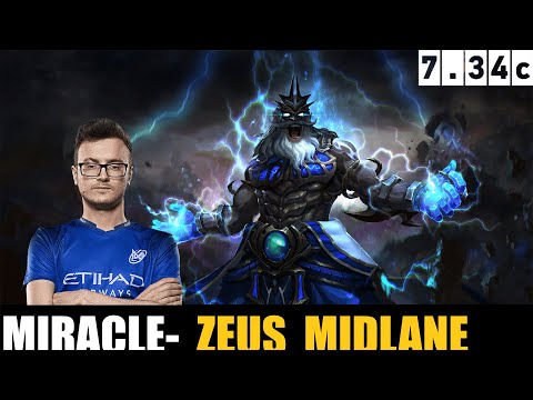 MIRACLE- PLAYING Zeus  MID 7.34C - DOTA 2 HIGHEST MMR MATCH #dota2  #dota2gameplay