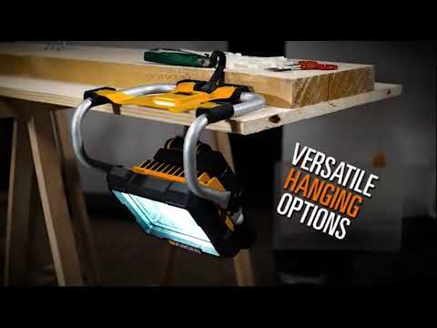 WORX akumuliatorinė LED darbinė lempa 20 V, 1500 lm, 360° kampas, WX026.9 video