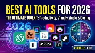 The Best AI Tools for 2026 🤖💻 The Ultimate Toolkit for Productivity, Visuals, Audio & Coding