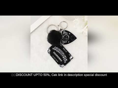 1Pc Women Ouija Planchette Keychain Acrylic Pompom Car Mirror Keyring Punk Board Crafts Handbag Jewe