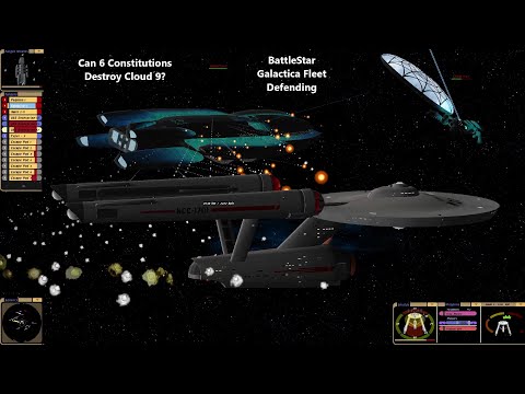 Can 6 Constitution Class Ships Defeat a Defended Cloud 9? | Star Trek VS Battlestar Galactica |