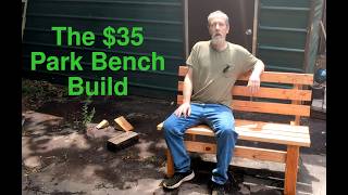 Seven 2x4's and some Screws. Simple, Cheap, No Angles, Park or Garden Bench.
