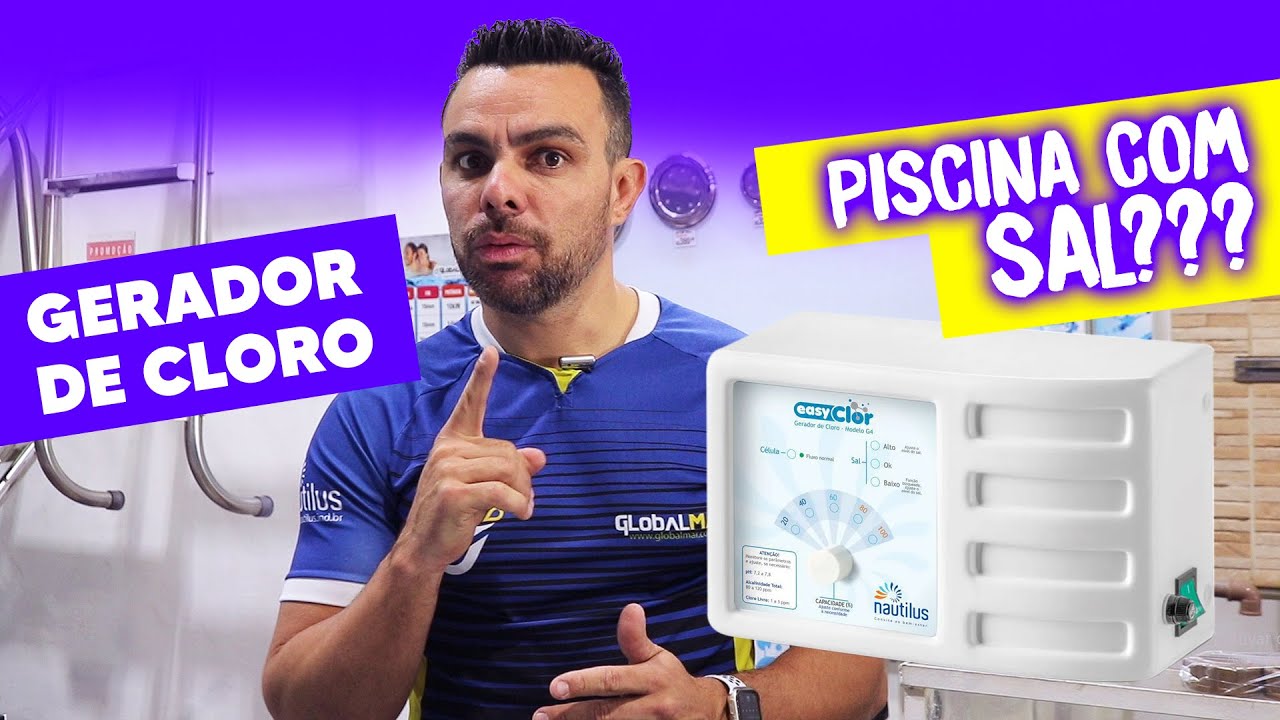 GERADOR DE CLORO - Tratamento Automático Para Piscina com Sal, Resolve a Piscina com Água Verde