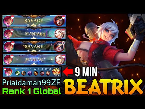 OP Beatrix 2x SAVAGE + 22 Kills Under 10 Minute! Top 1 Global Beatrix by Priaidaman99ZF - MLBB