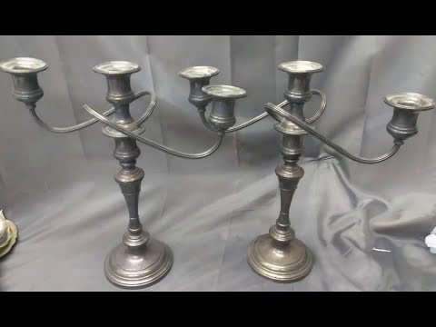 Vintage S Kirk & Son Sterling Silver Pair of 2 Two Candelabras Candlesticks
