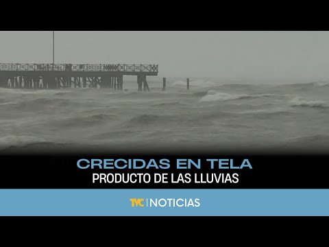 Crecidas en ríos y quebradas producto de las lluvias en Tela, Atlántida
