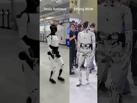 XPeng IRON vs. Tesla Optimus: Strikingly Similar Walking Styles! 👀 #Robotics  #humanoidrobot