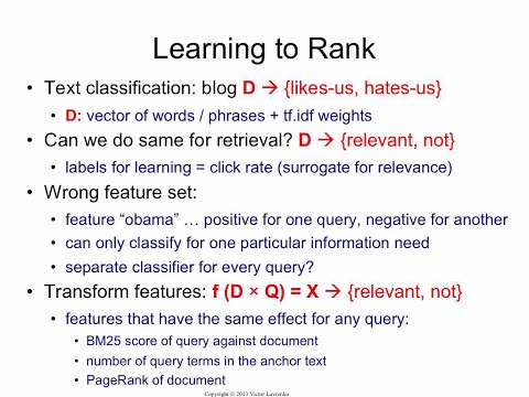 IR20.7 Learning to rank for Information Retrieval